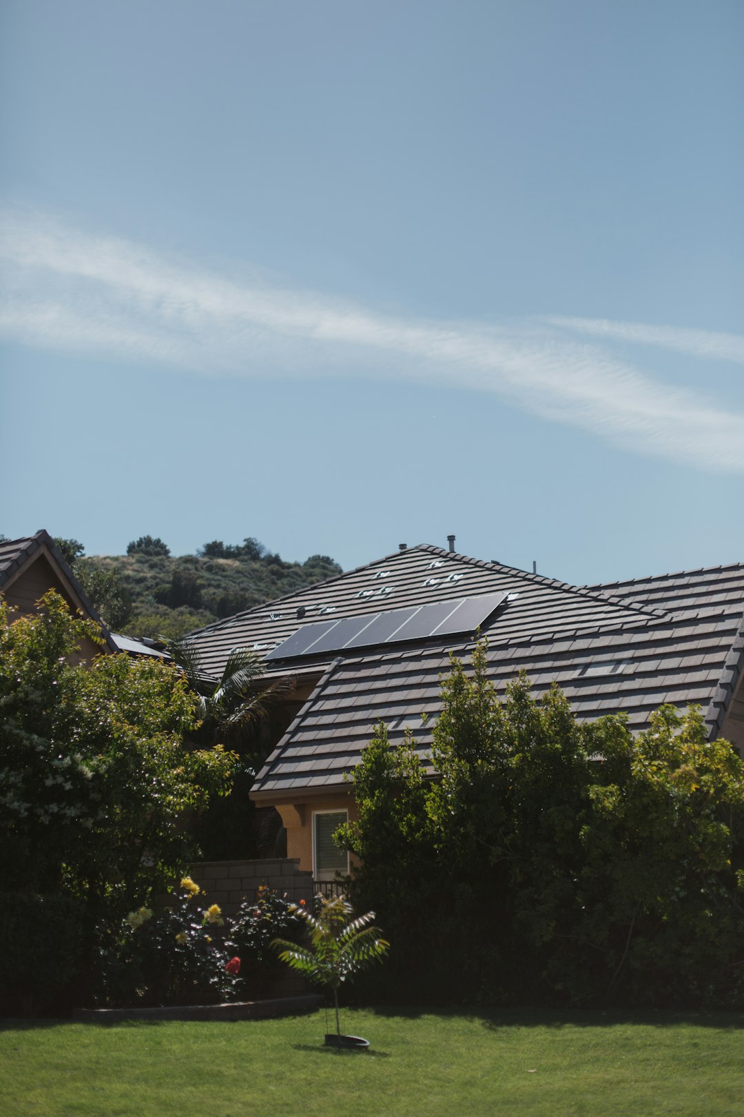 who-we-are Vivint Solar - Solar Panels on home with bushes in backyard.